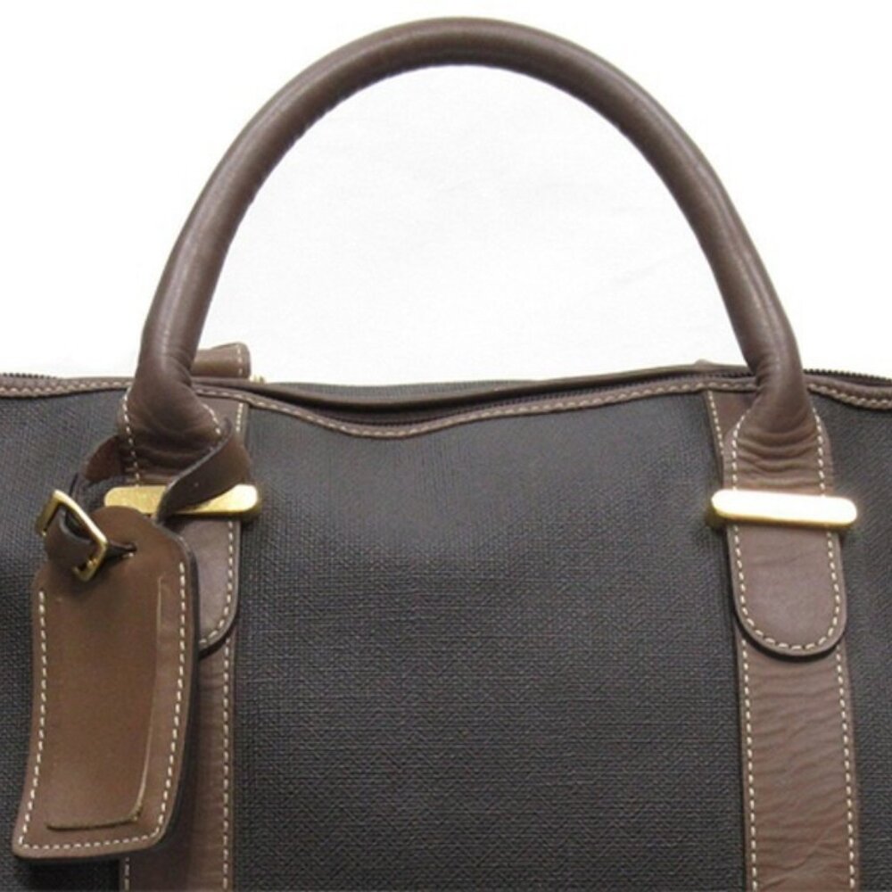 Dunhill Boston bag Gray Brown Gold Women Authentic secondhand